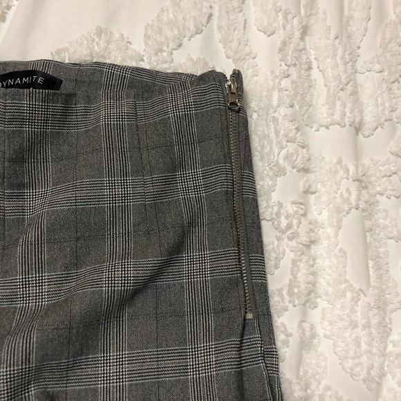 Grey Plaid Dress Pants | Dynamite - Picture 3 of 4